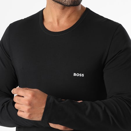 BOSS - Lot De 3 Tee Shirts Manches Longues 50492321 Noir Bleu Marine Gris Anthracite