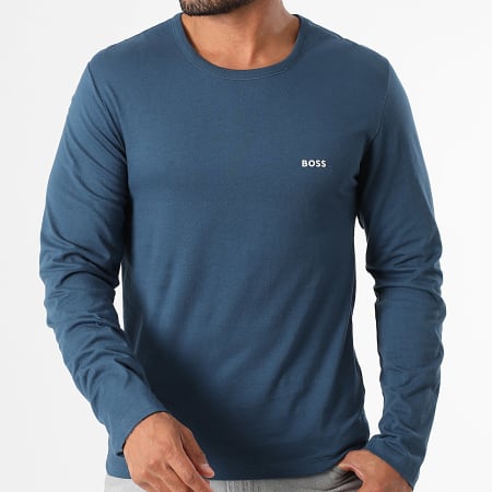 BOSS - Lot De 3 Tee Shirts Manches Longues 50492321 Noir Bleu Marine Gris Anthracite