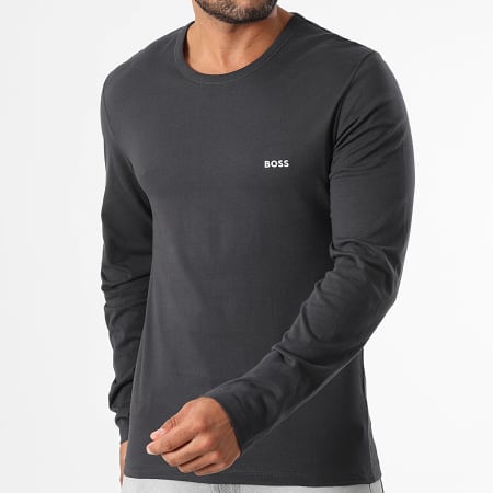 BOSS - Lot De 3 Tee Shirts Manches Longues 50492321 Noir Bleu Marine Gris Anthracite