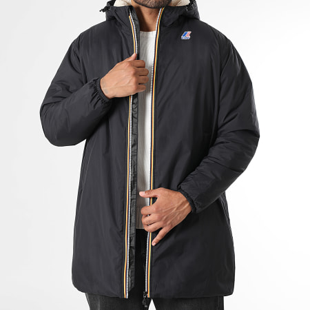 K-Way - Parka Larga Le Vrai 4.0 Eiffel East Orsetto Negro