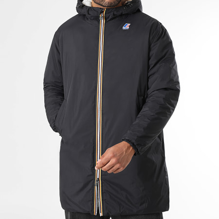 K-Way - Parka Larga Le Vrai 4.0 Eiffel East Orsetto Negro