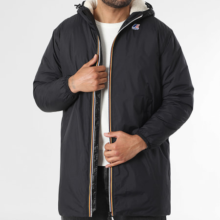 K-Way - Parka Lungo Le Vrai 4.0 Eiffel East Orsetto Nero