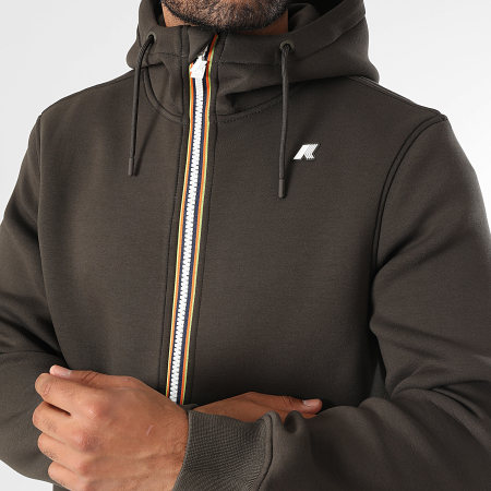 K-Way - Sweat Zippé Capuche Rainer Spacer K2141DW Vert Kaki Foncé