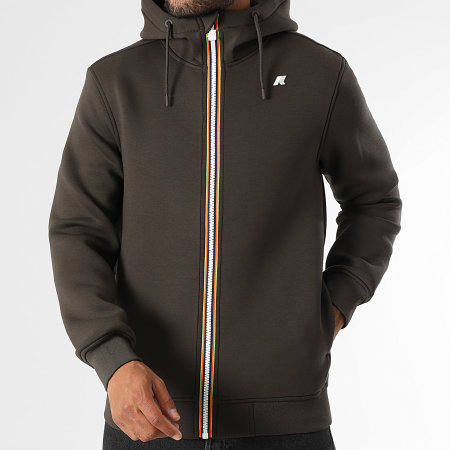 K-Way - Sweat Zippé Capuche Rainer Spacer K2141DW Vert Kaki Foncé
