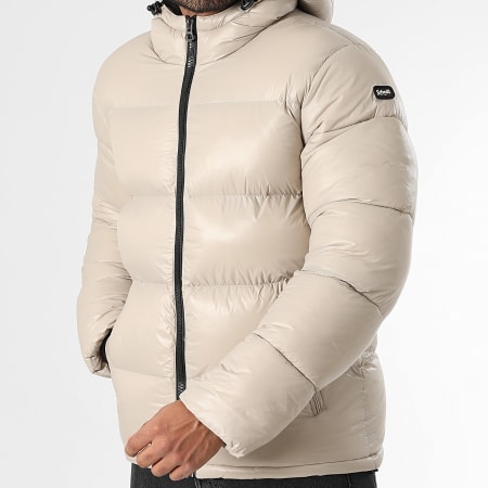 Schott NYC - Columbus Beige Hooded Down Jacket