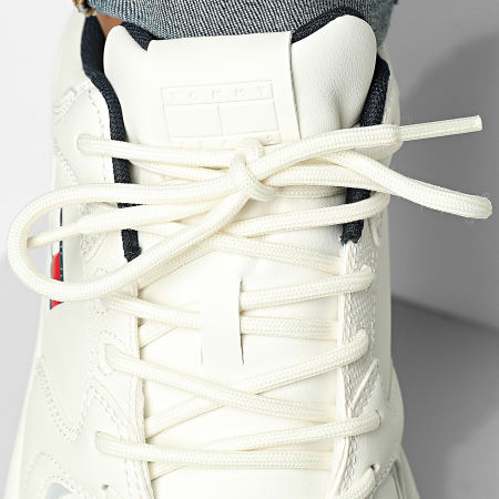 Tommy Jeans - Baskets TJM Runner Leather 1621 Ecru