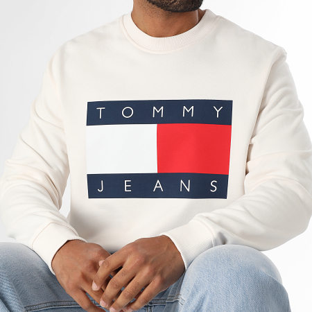 Tommy Jeans - Sweat Crewneck Big Flag 2643 Beige Clair