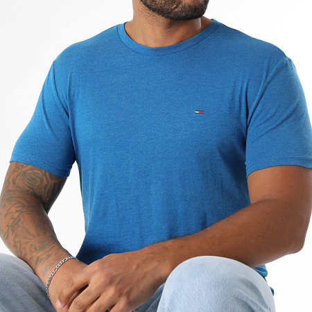 Tommy Jeans - Tee Shirt Slim Jaspe 0363 Bleu Roi Chiné