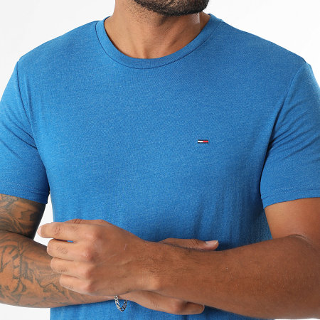 Tommy Jeans - Tee Shirt Slim Jaspe 0363 Bleu Roi Chiné