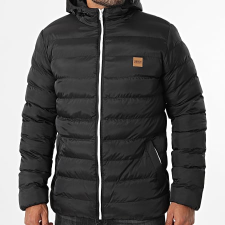 Urban Classics - Chaqueta de pluma con capucha Basic Bubble TB863 Negro Blanco