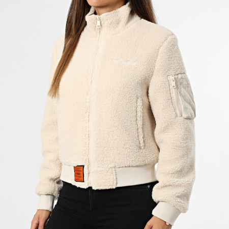 Bombers Original - Chaqueta Sherpa con cremallera Mujer Edmonton Beige