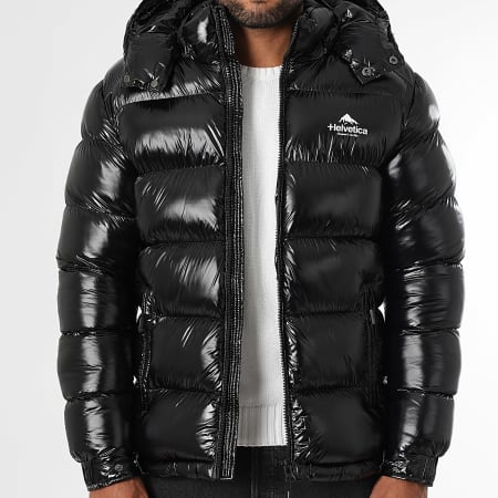Helvetica Doudoune Capuche Zippée Space Noir