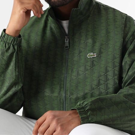 Lacoste - The Blend Chaqueta con cremallera Logo Cocodrilo Bordado Verde