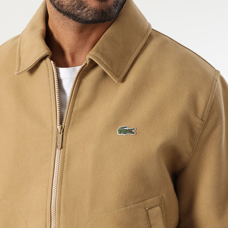 Lacoste - Camel Crocodile Embroidered Logo Zip Jacket - Ryses