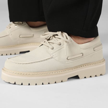 LBO - Chaussures Bateau A Lacets 0011 Beige