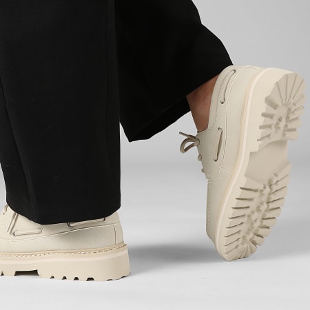 LBO - Chaussures Bateau A Lacets 0011 Beige