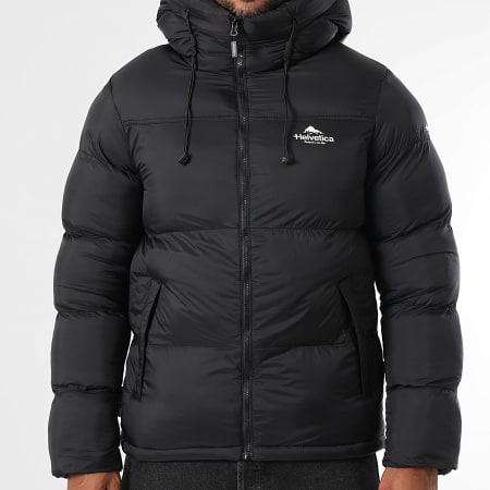 Helvetica - Doudoune Capuche Middle Block Noir