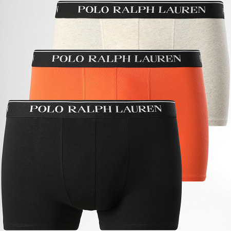 Polo Ralph Lauren - Lot De 3 Boxers Noir Beige Chiné Orange