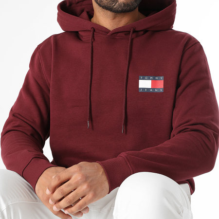 Tommy Jeans - Sweat Capuche Essential Flag 0738 Bordeaux
