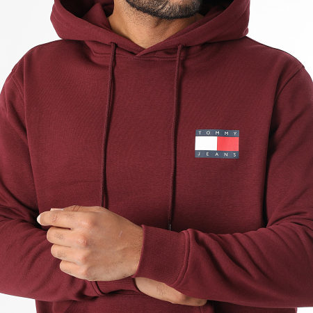 Tommy Jeans - Sweat Capuche Essential Flag 0738 Bordeaux