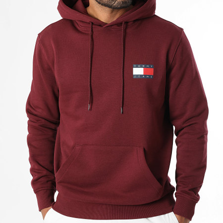 Tommy Jeans - Sweat Capuche Essential Flag 0738 Bordeaux