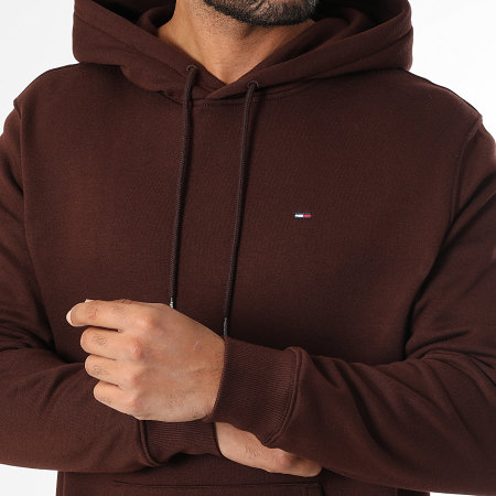 Tommy Jeans - Sweat Capuche Flag 0742 Marron Foncé
