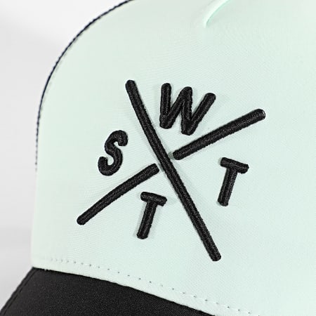 Watts - Casquette Trucker Tribe Noir Vert Clair