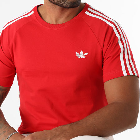 Adidas Originals - Tee Shirt A Bandes Tight 3 Stripes JX1545 Rouge Blanc
