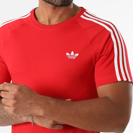 Adidas Originals - Tee Shirt A Bandes Tight 3 Stripes JX1545 Rouge Blanc