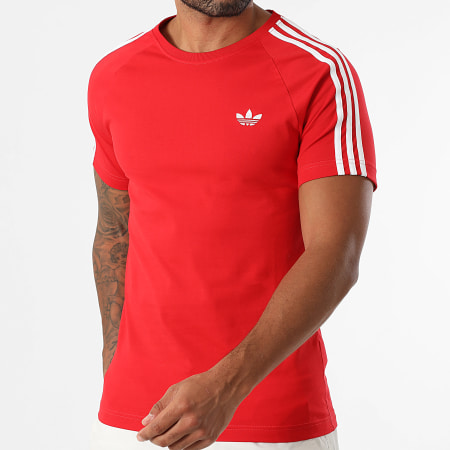 Adidas Originals - Tee Shirt A Bandes Tight 3 Stripes JX1545 Rouge Blanc