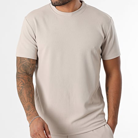 Frilivin - Ensemble Tee Shirt Oversize Large et Pantalon 653 Beige