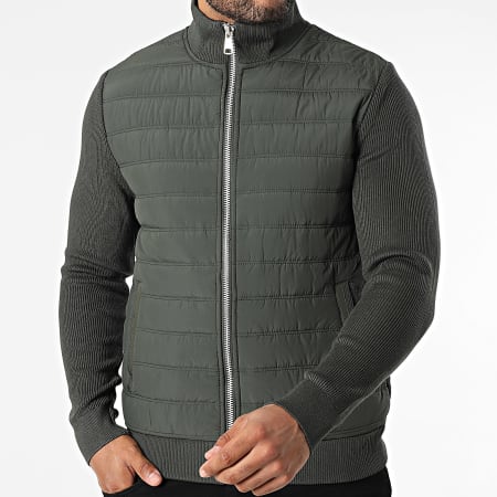 Frilivin - N94 Chaqueta con cremallera verde caqui