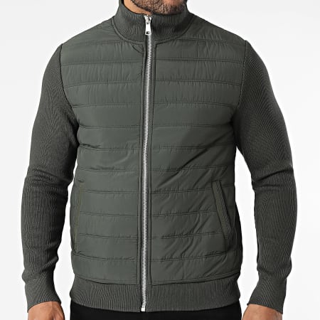 Frilivin - N94 Chaqueta con cremallera verde caqui
