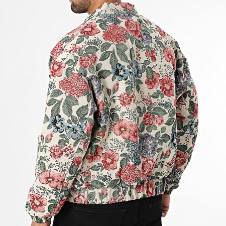 Frilivin - Chaqueta con cremallera L39 Beige claro Rosa claro Azul claro Floral