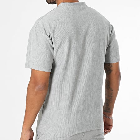 Frilivin - Ensemble Tee Shirt Oversize Large et Pantalon Texturé 169 Gris Chiné