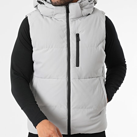 Kymaxx - Chaqueta sin mangas con capucha 280 gris claro