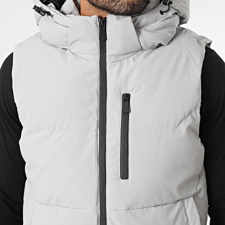 Kymaxx - Chaqueta sin mangas con capucha 280 gris claro