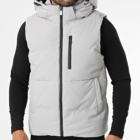 Kymaxx - Chaqueta sin mangas con capucha 280 gris claro