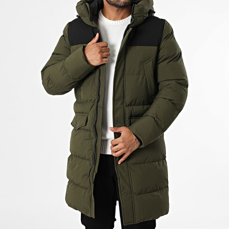 Kymaxx - Doudoune Capuche Longue Vert Kaki