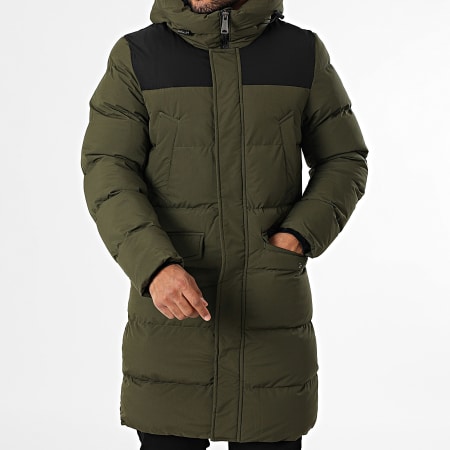 Kymaxx - Doudoune Capuche Longue Vert Kaki