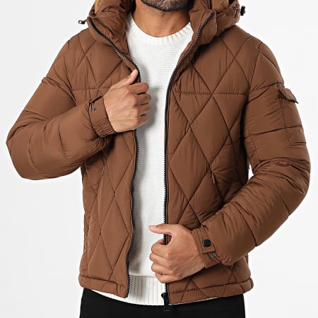 Kymaxx - Doudoune Capuche Zippée 344 Marron
