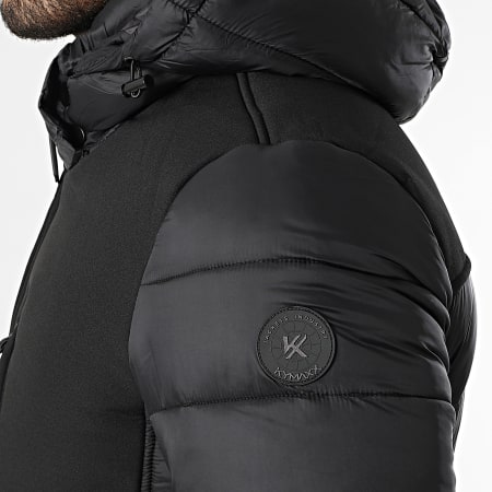 Kymaxx - Doudoune Capuche Zippée Unie Noir