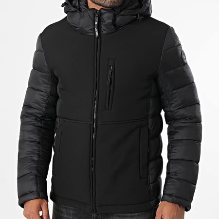 Kymaxx - Doudoune Capuche Zippée Unie Noir