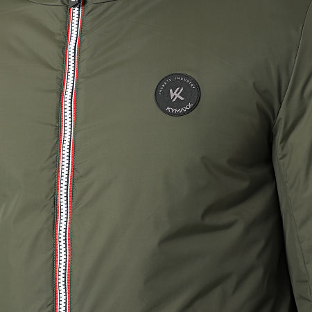 Kymaxx - Parka Réversible Capuche Zippé Vert Kaki Beige