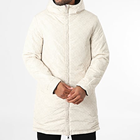 Kymaxx - Parka Réversible Capuche Zippé Vert Kaki Beige