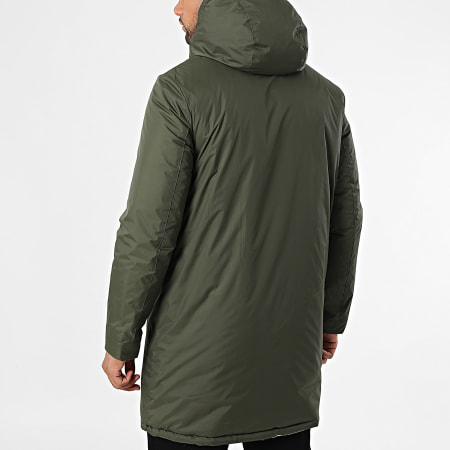 Kymaxx - Parka Réversible Capuche Zippé Vert Kaki Beige