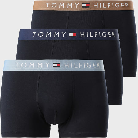 Tommy Hilfiger - Lot De 3 Boxers 3181 Bleu Marine Bleu Clair Beige Foncé
