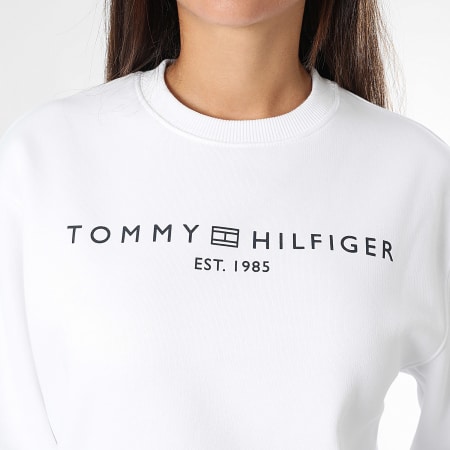 Tommy Hilfiger - Sweat Crewneck Femme Reg Corp Logo 9791 Blanc