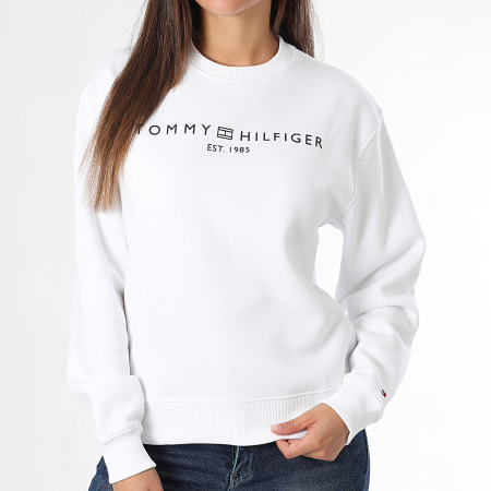 Tommy Hilfiger - Sweat Crewneck Femme Reg Corp Logo 9791 Blanc