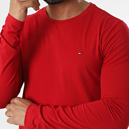 Tommy Hilfiger - Tee Shirt Manches Longues Slim 0804 Rouge